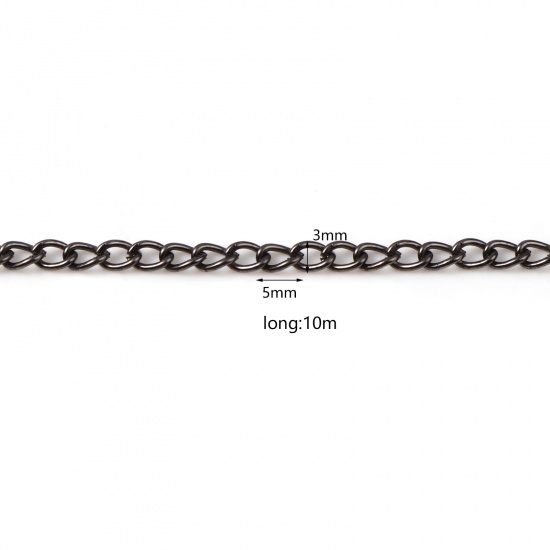 Picture of Copper & Iron Based Alloy Link Curb Chain Findings Gunmetal 5x3mm, 10 M