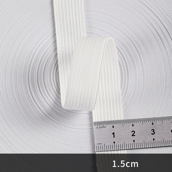 Picture of Polyester Elastic Band For Sewing Trim White 1.5cm, 1 Roll (Approx 5 Yards/Roll)
