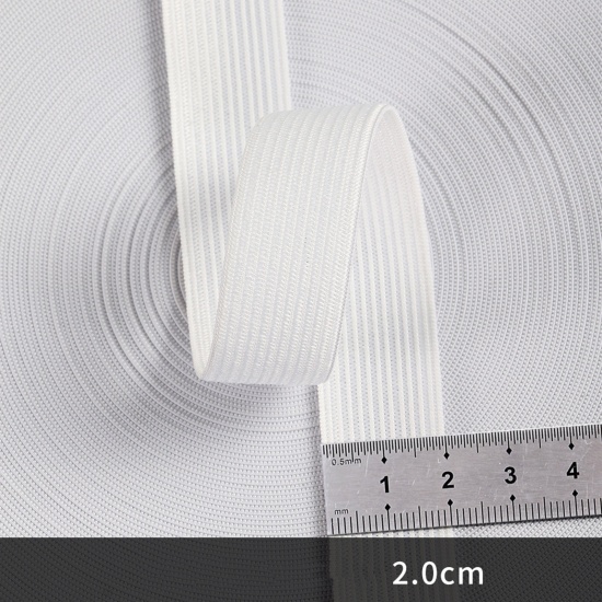 Picture of Polyester Elastic Band For Sewing Trim White 2cm, 1 Roll (Approx 5 Yards/Roll)