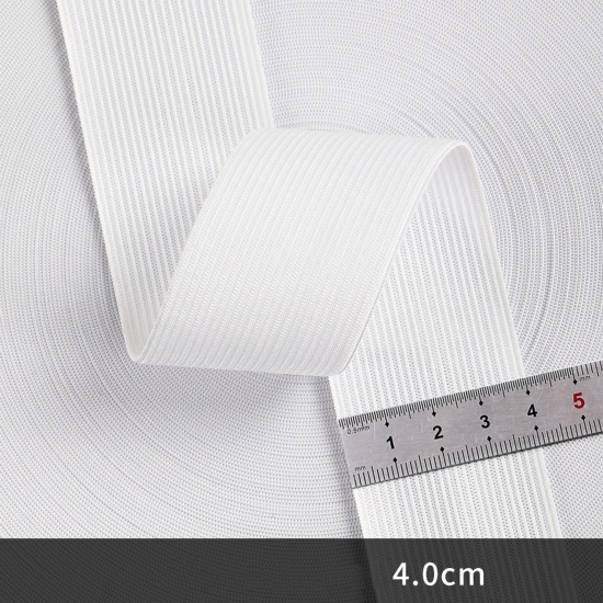 Picture of Polyester Elastic Band For Sewing Trim White 4cm, 1 Roll (Approx 5 Yards/Roll)