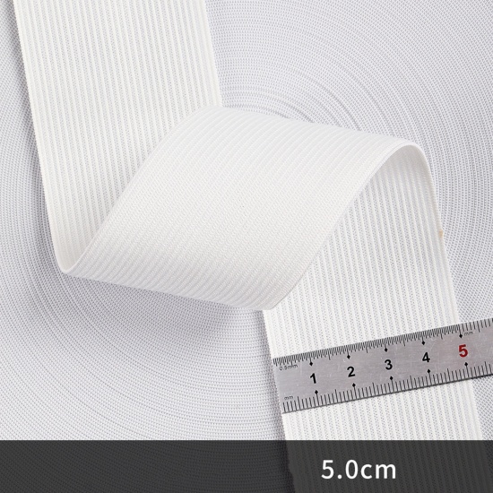 Picture of Polyester Elastic Band For Sewing Trim White 5cm, 1 Roll (Approx 5 Yards/Roll)