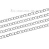 Picture of Aluminum Open Link Curb Chain Findings Silver Tone 9x7mm(3/8"x2/8"), 2 M