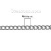 Picture of Iron Based Alloy Link Curb Chain Findings Silver Tone 4x3mm(1/8"x1/8"), 10 M