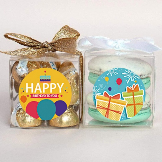 Picture of Multicolor - Message " Happy Birthday " Art Paper DIY Gift Stickers Labels Decoration 2.5cm Dia., 1 Roll