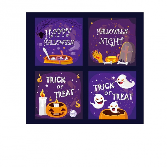 Picture of Paper Seals Stickers Labels Multicolor Halloween Pumpkin 6cm x 6cm, 2 Sheets