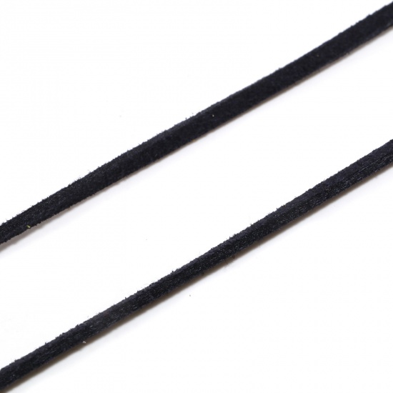 Изображение Медь(Без Кадмия) ювелирные изделия Веревка Черно-синий замша 3мм, 1 Связка (Примерно 5 M/Связки)