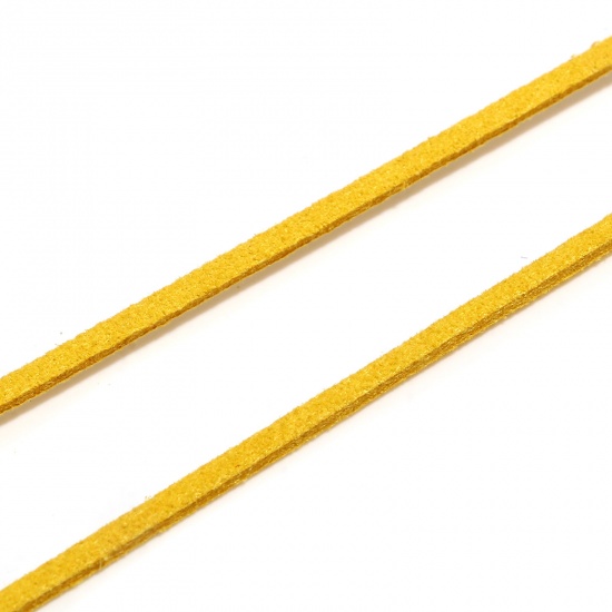 Immagine di Velluto Gioielli Corda Oro Giallo Scamosciato 3mm, 1 fascio (Circa 5 M/fasci)