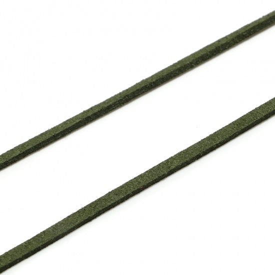 Imagen de Cuerda Terciopelo de Verde Oscuro Ante 3mm, 1 atado (Aprox 5 M/atados)
