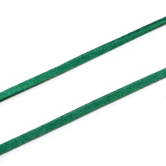 Immagine di Velluto Gioielli Corda Verde Scuro Scamosciato 3mm, 1 fascio (Circa 5 M/fasci)