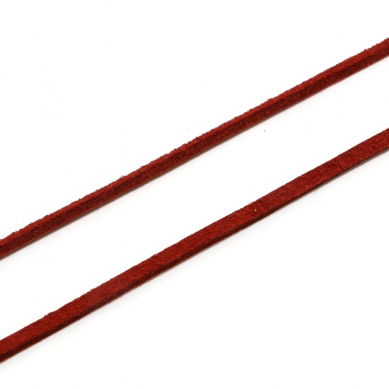 Immagine di Velluto Gioielli Corda Colore di Vino Rosso Scamosciato 3mm, 1 fascio (Circa 5 M/fasci)