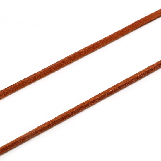 Imagen de Cuerda Terciopelo de Rojo marrón Ante 3mm, 1 atado (Aprox 5 M/atados)
