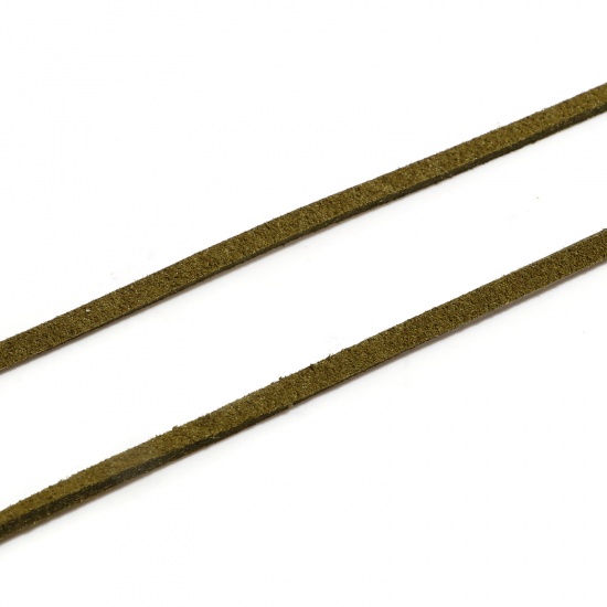 Imagen de Cuerda Terciopelo de Verde del Ejército Ante 3mm, 1 atado (Aprox 5 M/atados)