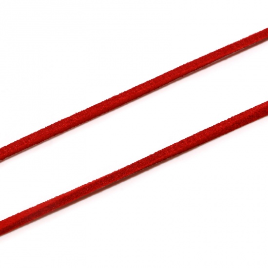 Immagine di Velluto Gioielli Corda Rosso Scamosciato 3mm, 1 fascio (Circa 5 M/fasci)