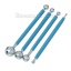 Picture of 304 Stainless Steel & Rubber Handle Set of 4 Metal Ball Flower Modeling Tools Sugarcraft Fondant Cake Decorating Blue & Silver Tone 13.5cm x1.9cm(5 3/8" x 6/8") - 12.5cm x0.7cm(4 7/8" x 2/8"), 1 Set