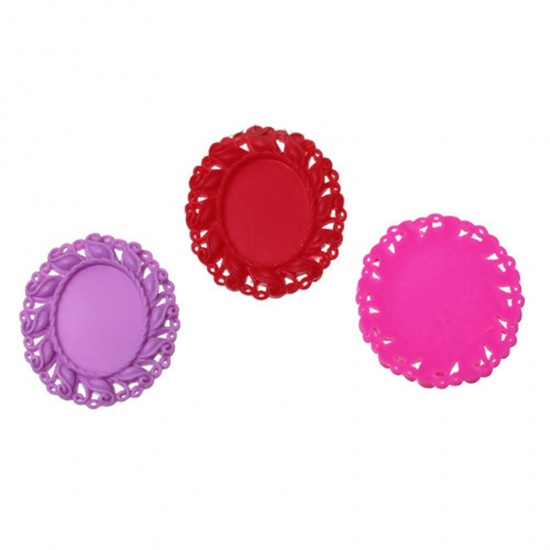 Picture of Resin Embellishments Oval At Random Cabochon Settings (Fits 29mm x 22mm) 47mm x43mm(1 7/8" x1 6/8") - 46mm x41mm(1 6/8" x1 5/8"), 10 PCs