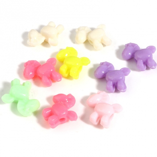 Picture of Acrylic Beads Horse Animal At Random Color About 17mm x 16mm, Hole: Approx 2.5mm, 300 PCs