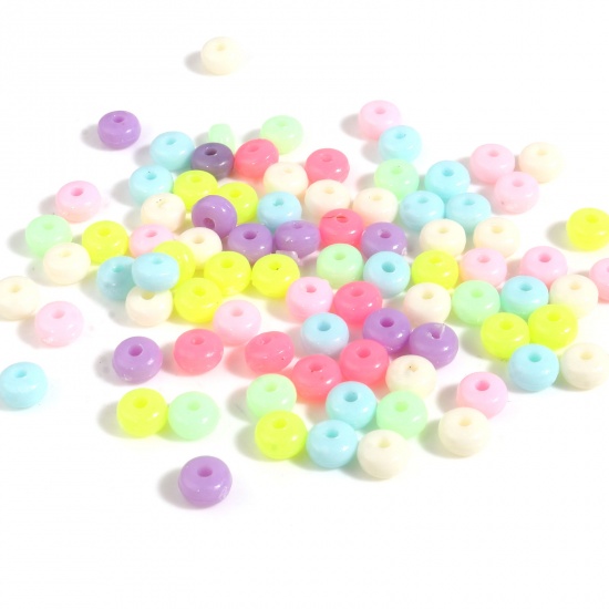 Picture of Acrylic Beads Round At Random Color Mixed About 5mm Dia., Hole: Approx 1.5mm, 3000 PCs