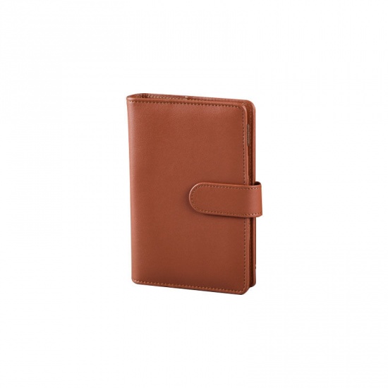 Immagine di Brown - A5 Magnetic Buckle Notebook Retro PU Cover Binder Without Inner Writing Paper, 1 Copy