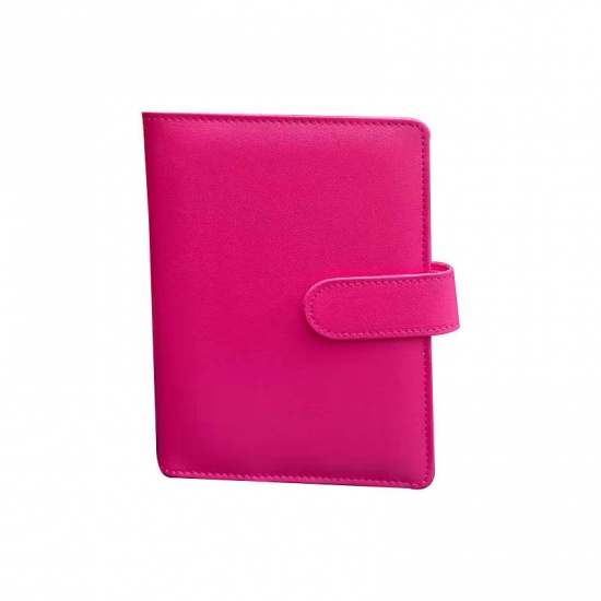 Picture of Fuchsia - A6 Magnetic Buckle Notebook Retro PU Cover Binder Without Inner Writing Paper, 1 Copy