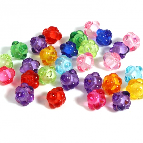 Picture of Acrylic Beads Flower At Random Color About 12mm x 11mm, Hole: Approx 2.2mm, 300 PCs