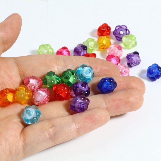 Picture of Acrylic Beads Flower At Random Color About 12mm x 11mm, Hole: Approx 2.2mm, 300 PCs