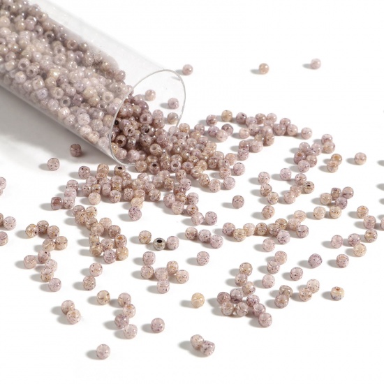 Picture of TOHO 11/0 1203(Marble) Glass Seed Seed Beads Round Khaki About 2mm Dia., Hole: Approx 0.6mm, 1 Bottle