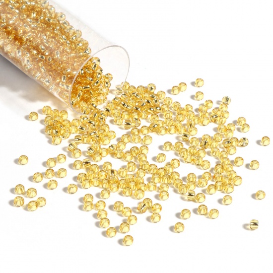 Picture of TOHO 11/0 22(Silver Lined) Glass Seed Seed Beads Round Champagne About 2mm Dia., Hole: Approx 0.6mm, 1 Bottle