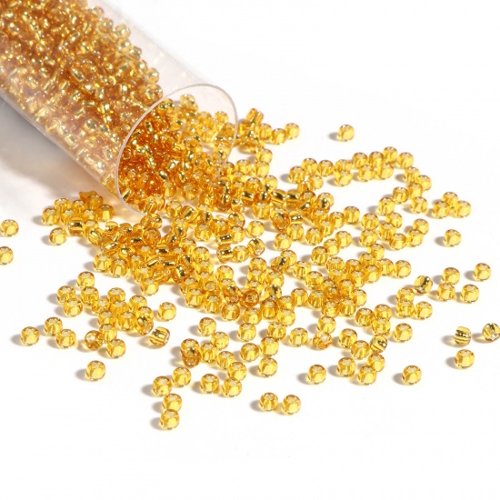 Picture of TOHO 11/0 22B(Silver Lined) Glass Seed Seed Beads Round Champagne About 2mm Dia., Hole: Approx 0.6mm, 1 Bottle