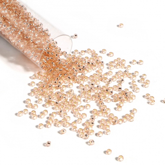 Picture of TOHO 11/0 31(Silver Lined) Glass Seed Seed Beads Round Orange Pink About 2mm Dia., Hole: Approx 0.6mm, 1 Bottle