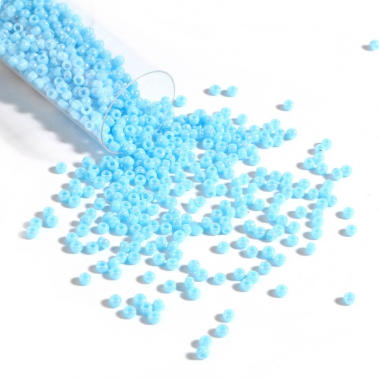 Picture of TOHO 11/0 403(Opaque Rainbow) Glass Seed Seed Beads Round Skyblue About 2mm Dia., Hole: Approx 0.6mm, 1 Bottle