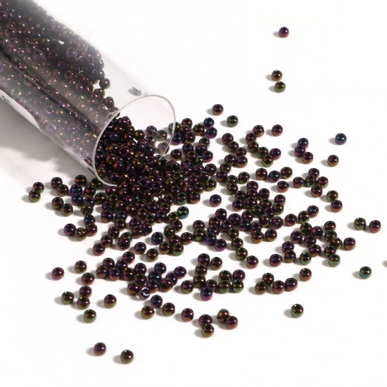 Picture of TOHO 11/0 85(Metallic) Glass Seed Seed Beads Round Grayish White About 2mm Dia., Hole: Approx 0.6mm, 1 Bottle