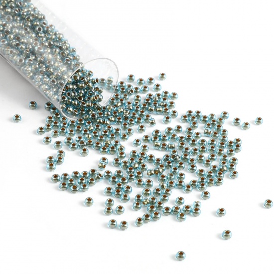 Picture of TOHO 11/0 990(Inside Color) Glass Seed Seed Beads Round Blue About 2mm Dia., Hole: Approx 0.6mm, 1 Bottle