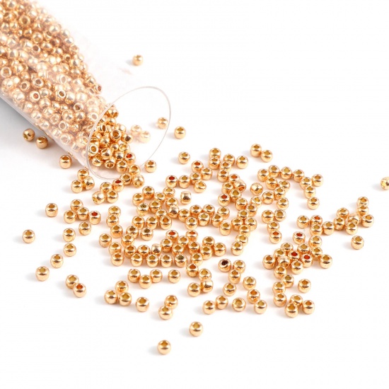Picture of TOHO 11/0 PF551(PF) Glass Seed Seed Beads Round Light Rose Gold About 2mm Dia., Hole: Approx 0.6mm, 1 Bottle