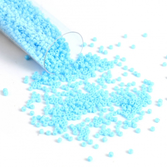 Picture of TOHO 15/0 43(Opaque) Glass Seed Seed Beads Round Skyblue About 1.5mm Dia., Hole: Approx 0.6mm, 1 Bottle