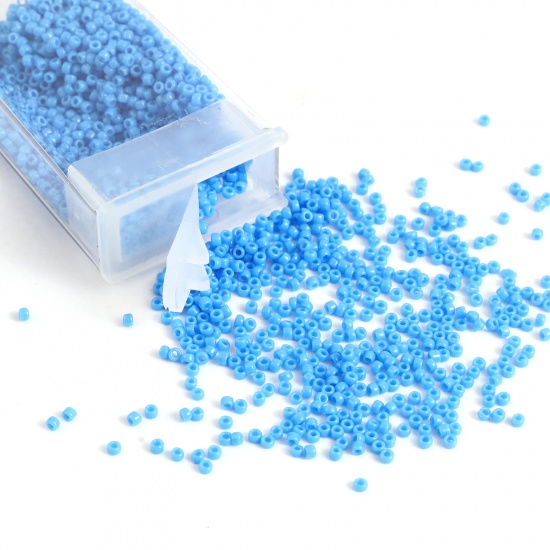 Picture of TOHO 15/0 43D(Opaque) Glass Seed Seed Beads Round Blue About 1.5mm Dia., Hole: Approx 0.6mm, 1 Bottle