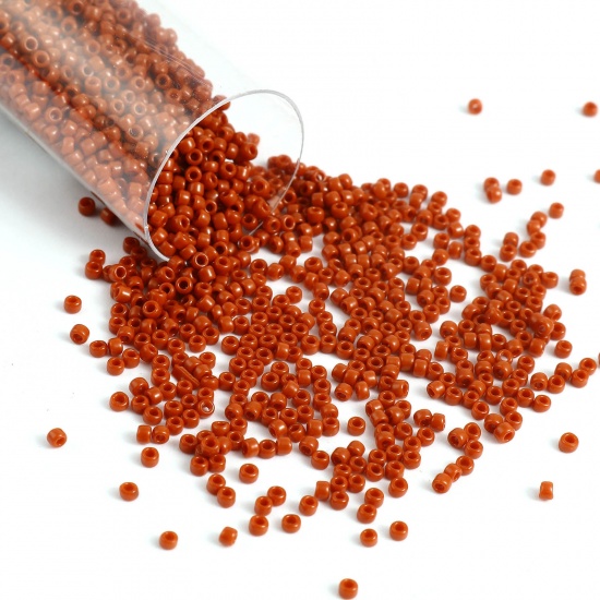 Picture of TOHO 15/0 46L(Opaque) Glass Seed Seed Beads Round Light Brown About 1.5mm Dia., Hole: Approx 0.6mm, 1 Bottle