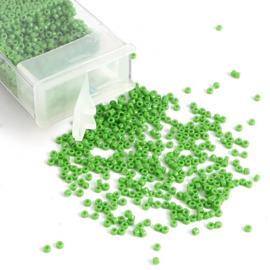 Picture of TOHO 15/0 47(Opaque) Glass Seed Seed Beads Round Light Green About 1.5mm Dia., Hole: Approx 0.6mm, 1 Bottle