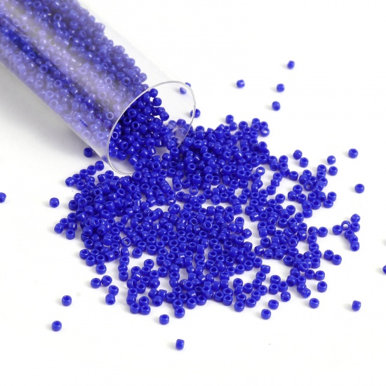 Picture of TOHO 15/0 48(Opaque) Glass Seed Seed Beads Round Royal Blue About 1.5mm Dia., Hole: Approx 0.6mm, 1 Bottle