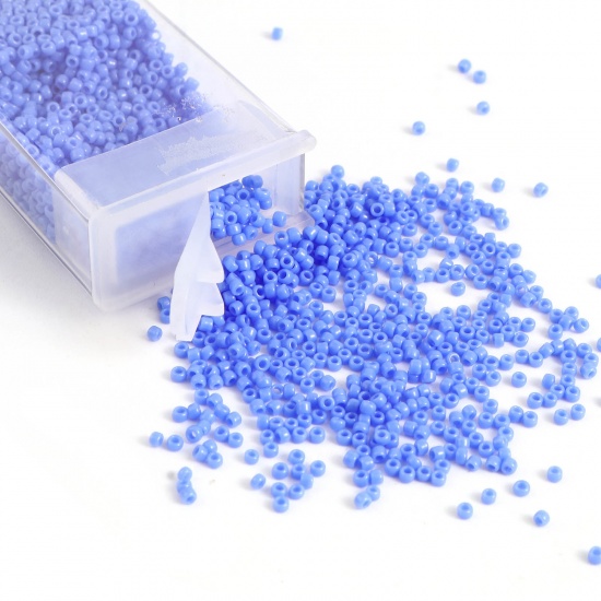 Picture of TOHO 15/0 48L(Opaque) Glass Seed Seed Beads Round Aqua Blue About 1.5mm Dia., Hole: Approx 0.6mm, 1 Bottle
