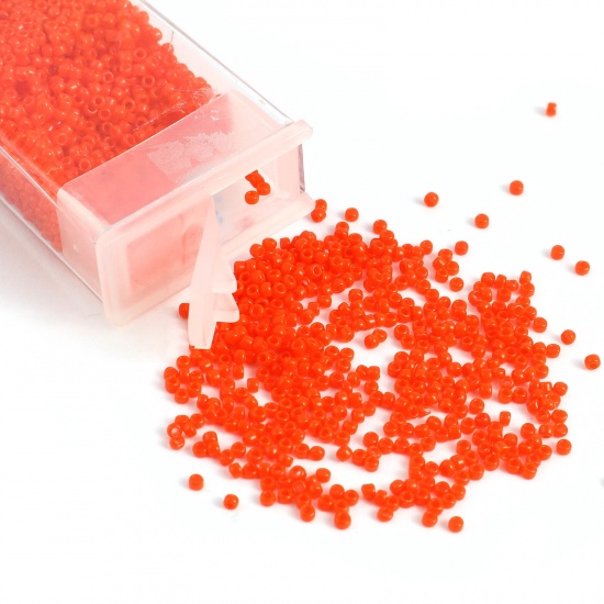 Picture of TOHO 15/0 50(Opaque) Glass Seed Seed Beads Round Orange About 1.5mm Dia., Hole: Approx 0.6mm, 1 Bottle