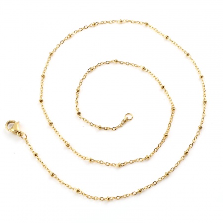 1 Piece Vacuum Plating 304 Stainless Steel Necklace For DIY Jewelry Making Gold Plated