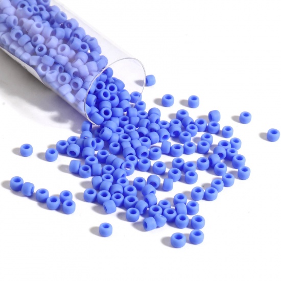 Picture of TOHO 8/0 48LF(Opaque) Glass Seed Seed Beads Round Blue Violet About 3mm Dia., Hole: Approx 1.3mm, 1 Bottle