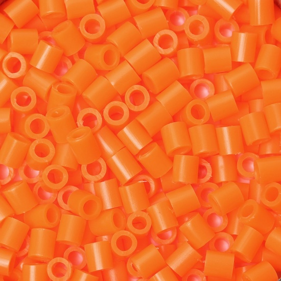 Immagine di ）EVA PE DIY Perline Fusibile ,Perle di Giocattolo Artigianale Cilindrico Arancione 5mm x 5mm, 1000 Pz