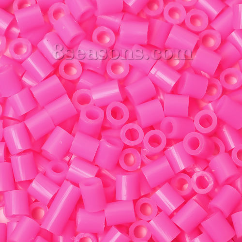 Immagine di ）EVA PE DIY Perline Fusibile ,Perle di Giocattolo Artigianale Cilindrico Rosa Pesca 5mm x 5mm, 1000 Pz