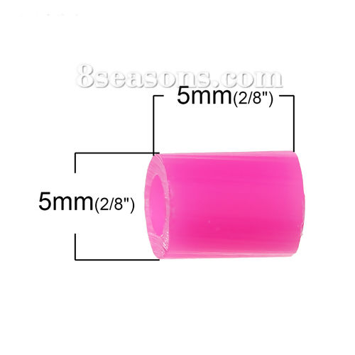 Immagine di ）EVA PE DIY Perline Fusibile ,Perle di Giocattolo Artigianale Cilindrico Rosa Pesca 5mm x 5mm, 1000 Pz