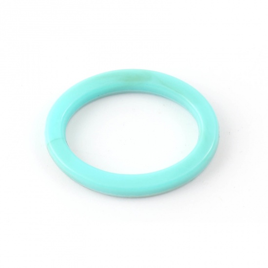 Picture of Acrylic Beads Oval Green Blue Imitation Turquoise About 25mm x 19mm, 100 PCs
