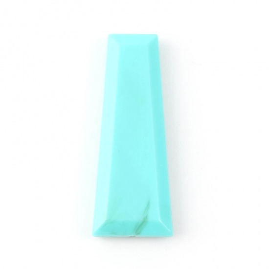 Picture of Acrylic Beads Trapezoid Green Blue Imitation Turquoise About 40mm x 16mm, Hole: Approx 2mm, 20 PCs