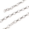 Picture of Iron Based Alloy Textured Link Cable Chain Findings Antique Silver Color Oval 8x6mm, 5 M