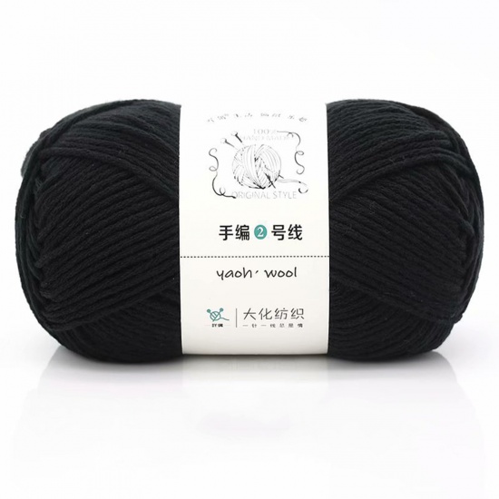 Picture of Acrylic Super Soft Knitting Yarn Black 3.5mm( 1/8"), 1 Roll