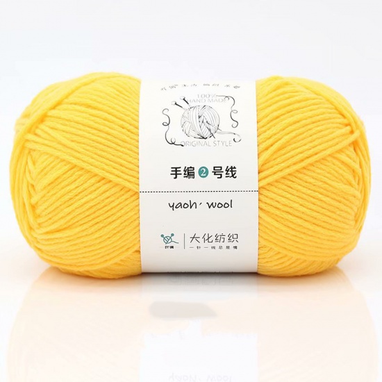 Picture of Acrylic Super Soft Knitting Yarn Golden Yellow 3.5mm( 1/8"), 1 Roll
